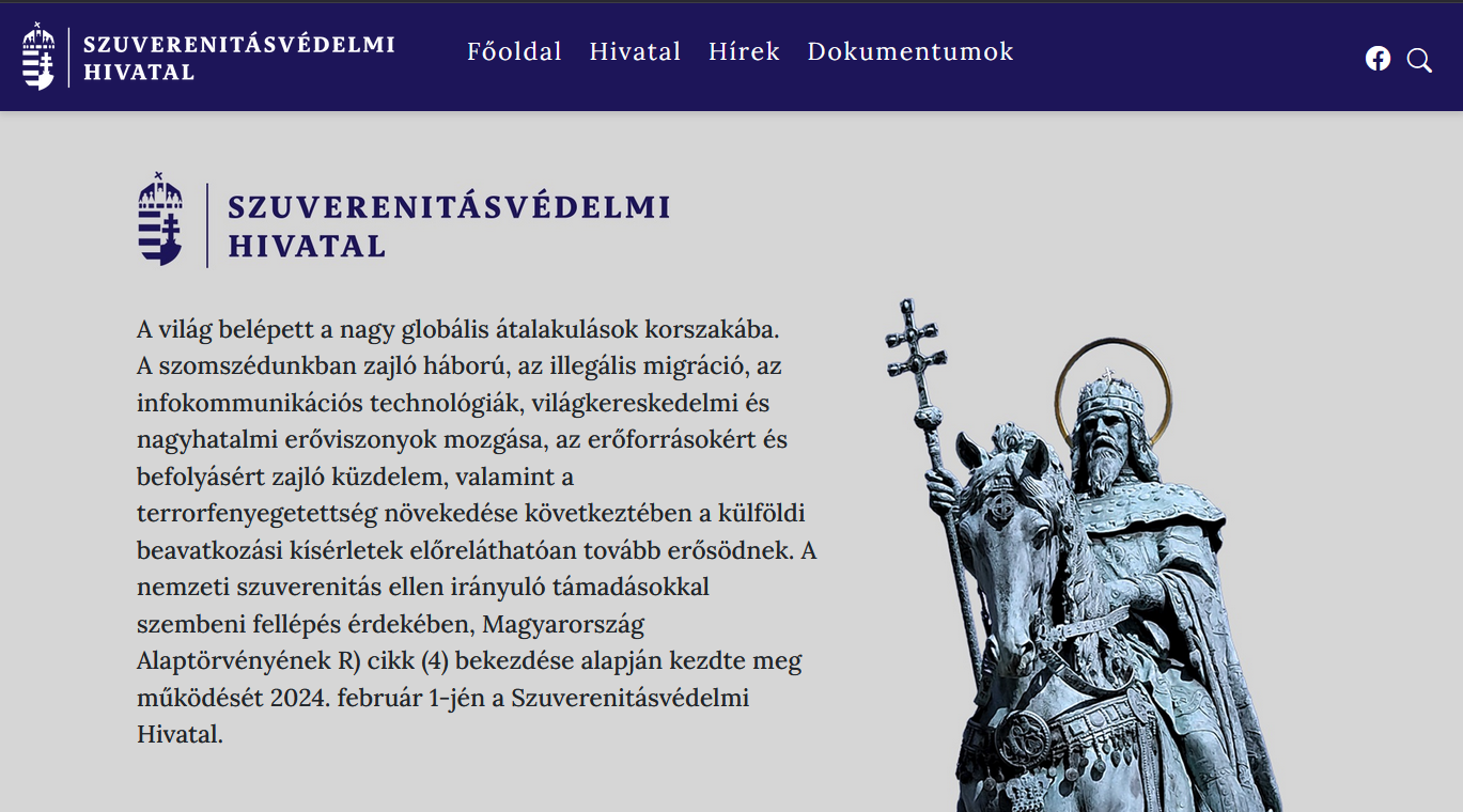 A Szuverenitásvédelmi Hivatal éves költségvetése már elérte a 4,1 milliárd forintot